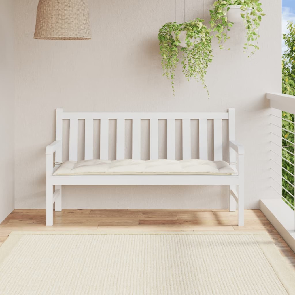 Garden Bench Cushion Melange Cream 59.1″x19.7″x2.8″ Fabric