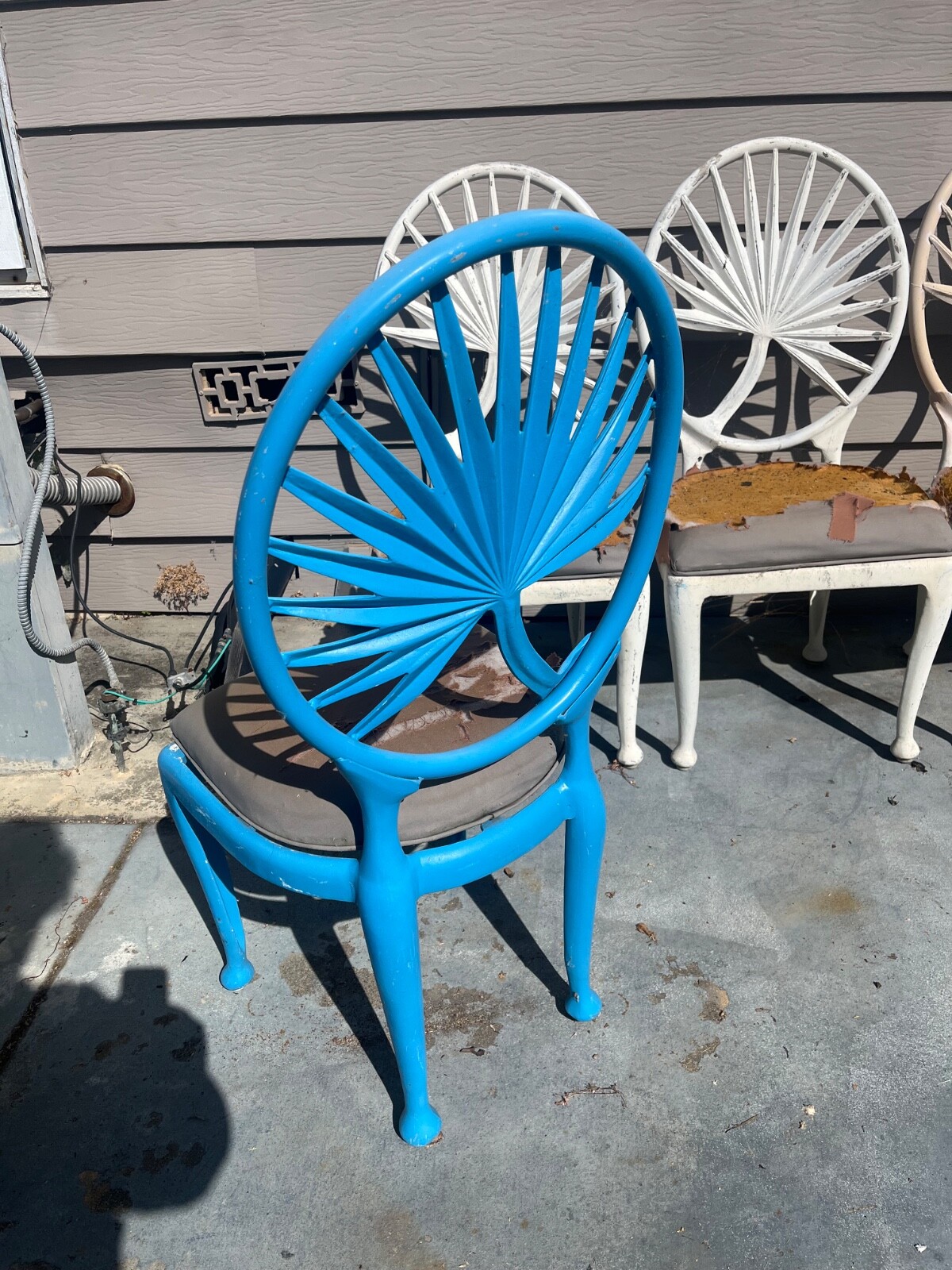 Vintage Tropitone Palm Leaf Dining Chair 8 availabe Brown Jordan Grotto Style