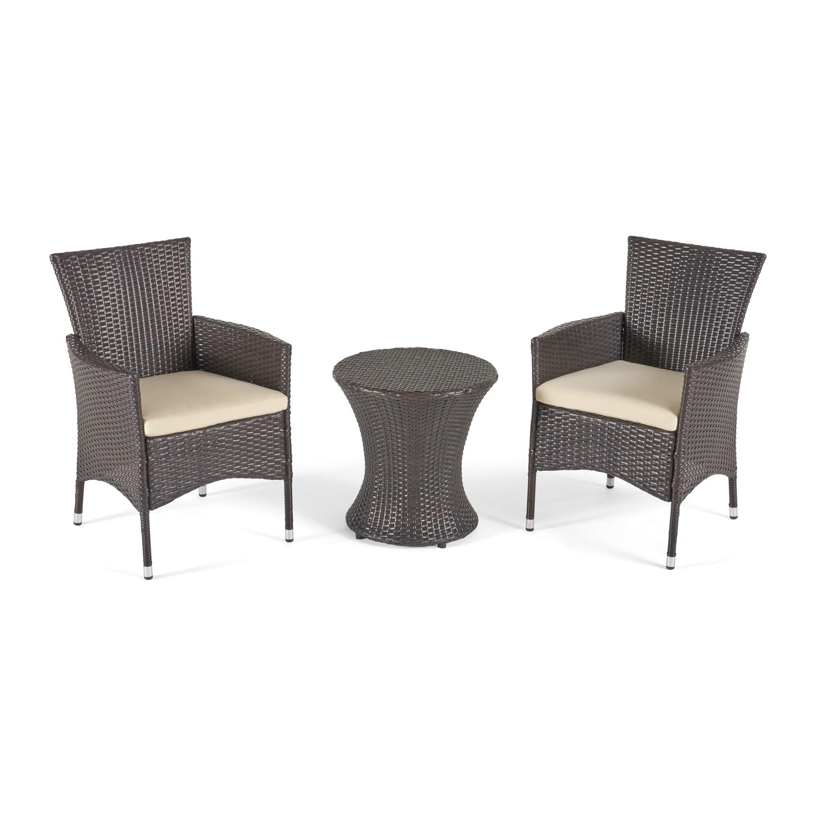 Christopher Knight Home Malta Outdoor Wicker Chat Set, 3-Pcs Set, Multibrown …