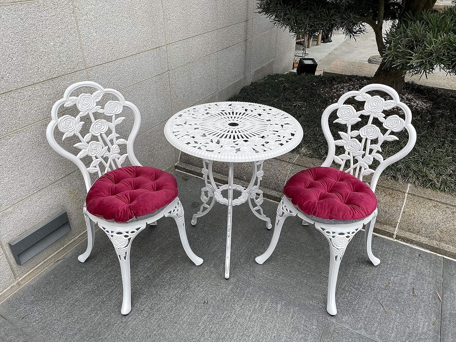 Weather-Resistant 5-Piece Aluminum Bistro Set with Cushions – Perfect for Patios