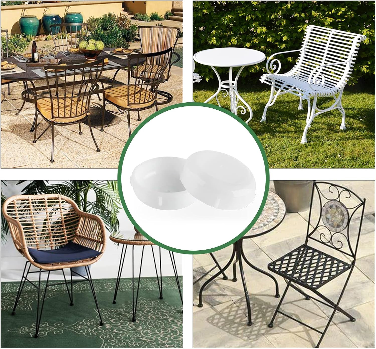24 Pack 1.5 Inch Wrought Iron Patio Furniture Feet, Patio Furniture Seating Glid