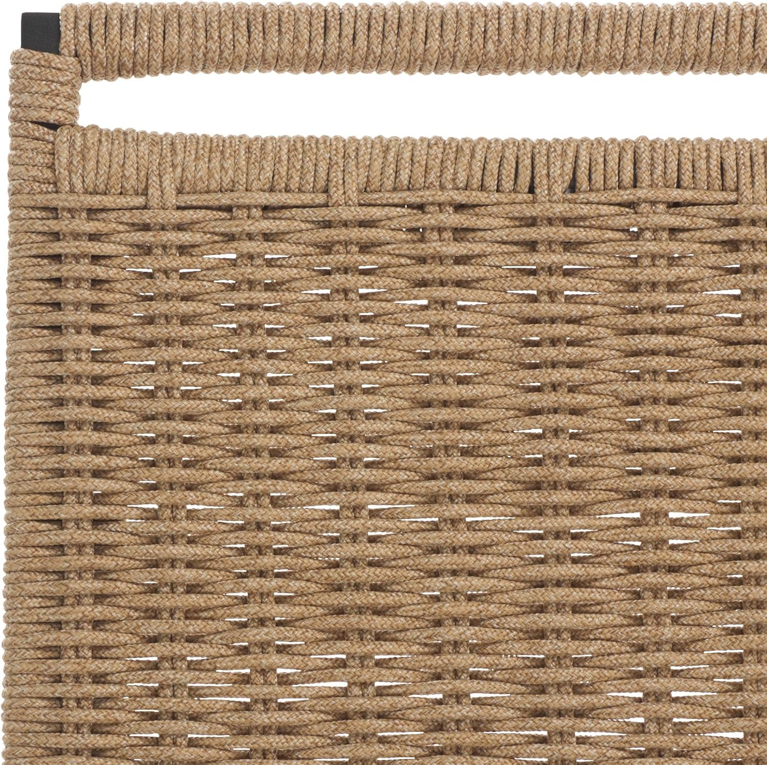 SAFAVIEH Outdoor Patio Furniture Collection – Arman Black Metal & Heather Tan Ro