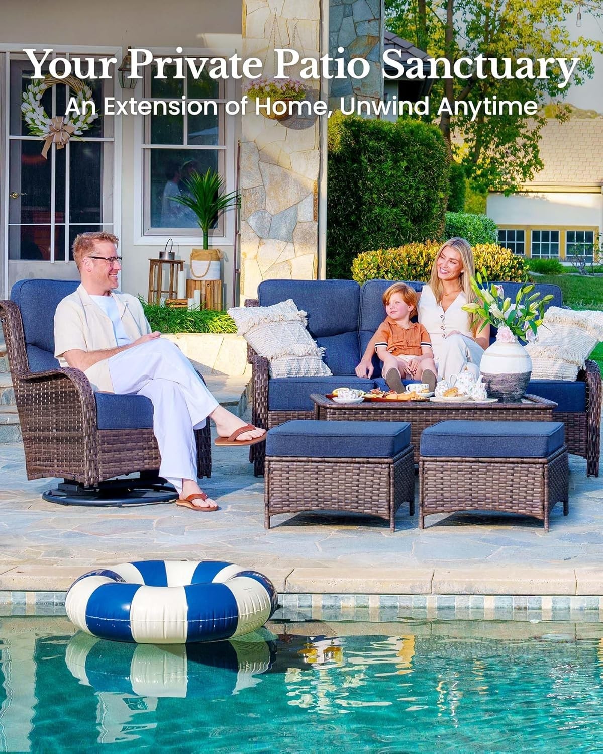 Senior-Friendly 7-Piece Patio Set with Deep Cushions & Weather-Resistant Design