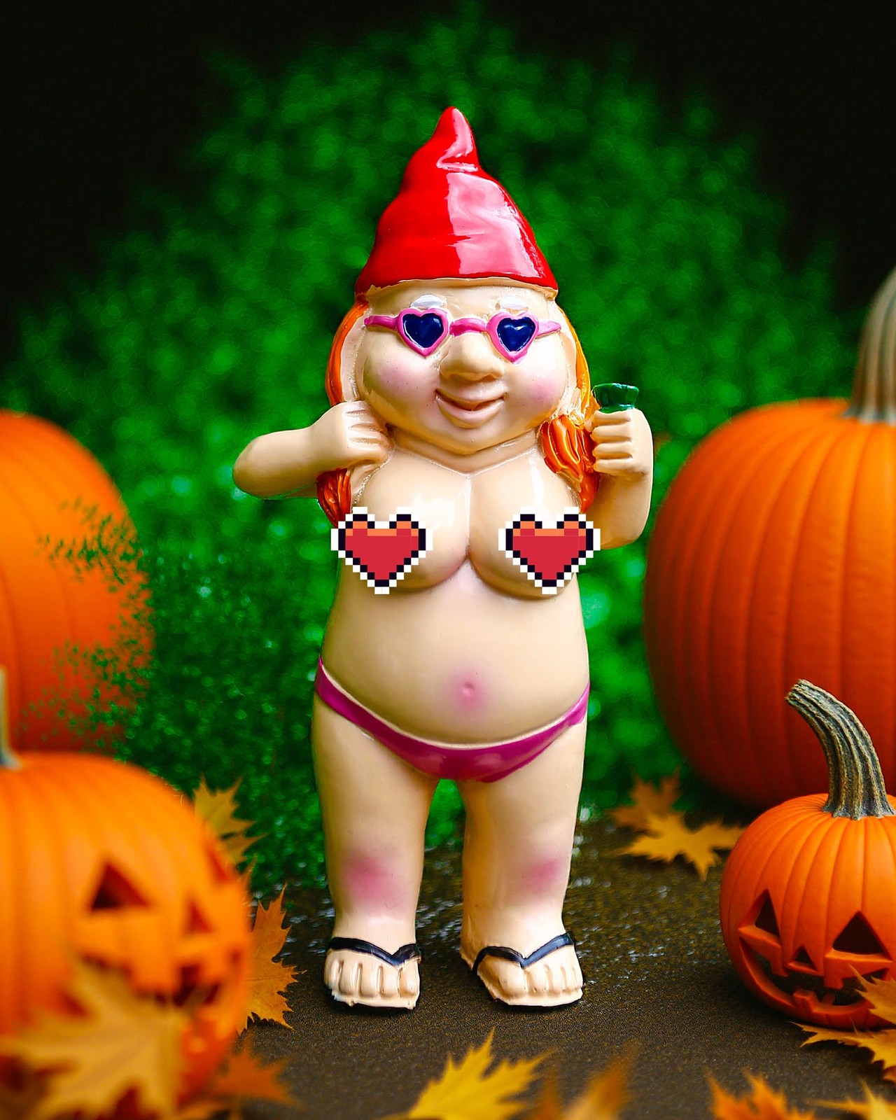 Leverse 2 PCS Garden Gnomes, 4.7 Inch Outdoor Statues, Funny inches, Red