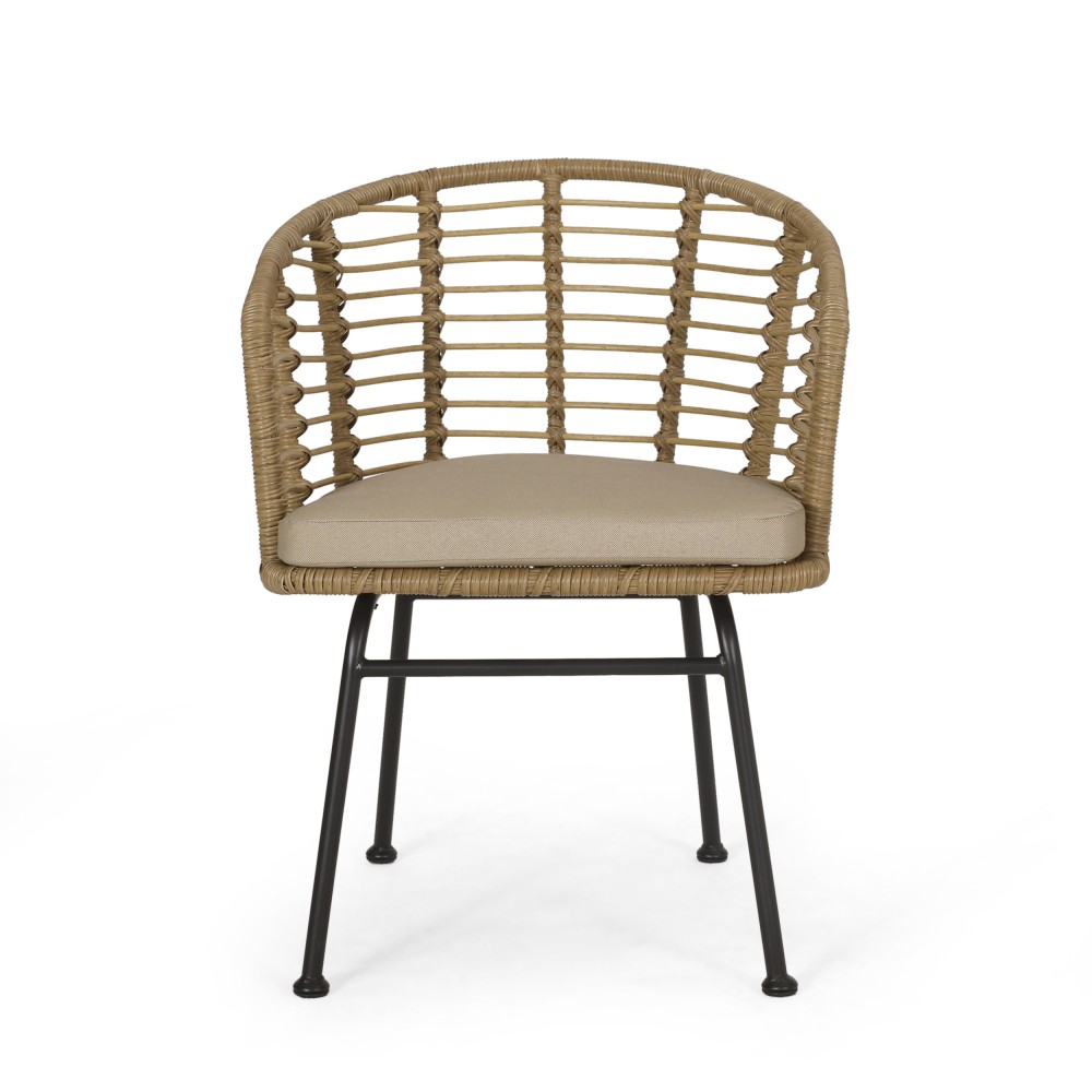 Chair(Brown+Beige) Modern Tub Design Water Resistant Cushions for Outdoor Space