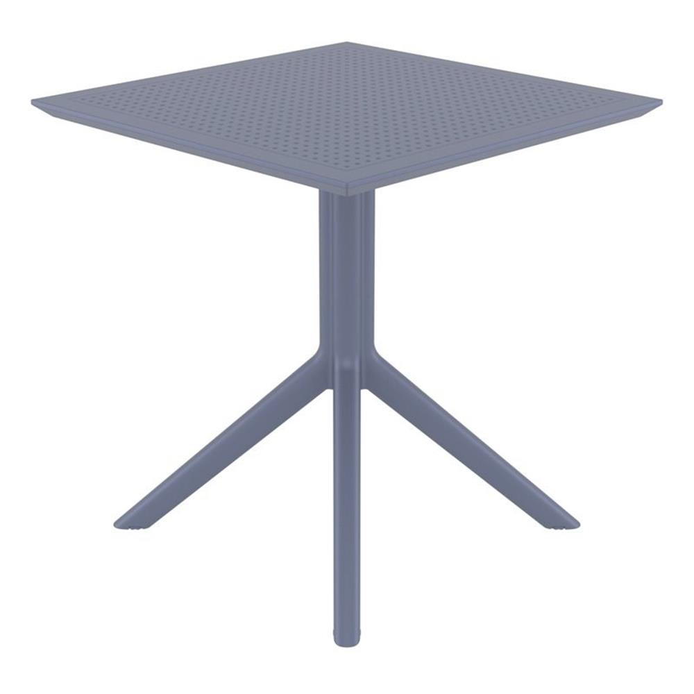 Compamia Sky 27 inch Square Dining in Dark Gray Finish