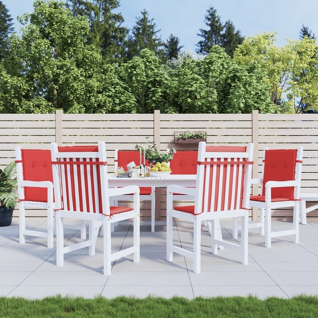 Garden Lowback Chair Cushions 6 pcs Red 39.4″x19.7″x1.2″ Oxford Fabric