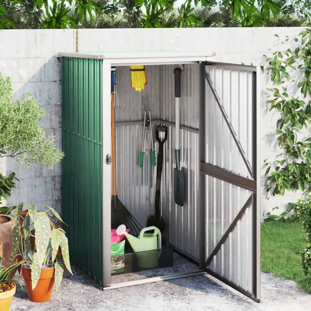 Garden Tool Shed Green 34.6″x35″x63.4″ Galvanized Steel