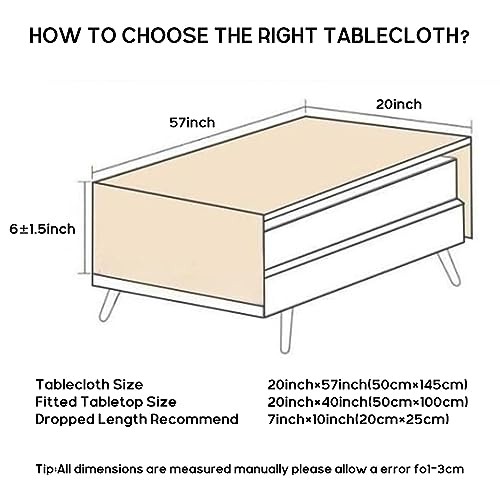 Coffee Table Cloth with Tassle Small Rectangle 57″ x 20″ (Rectangular)