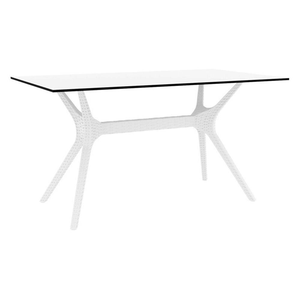 Compamia Ibiza 55″ Patio Dining Table in White