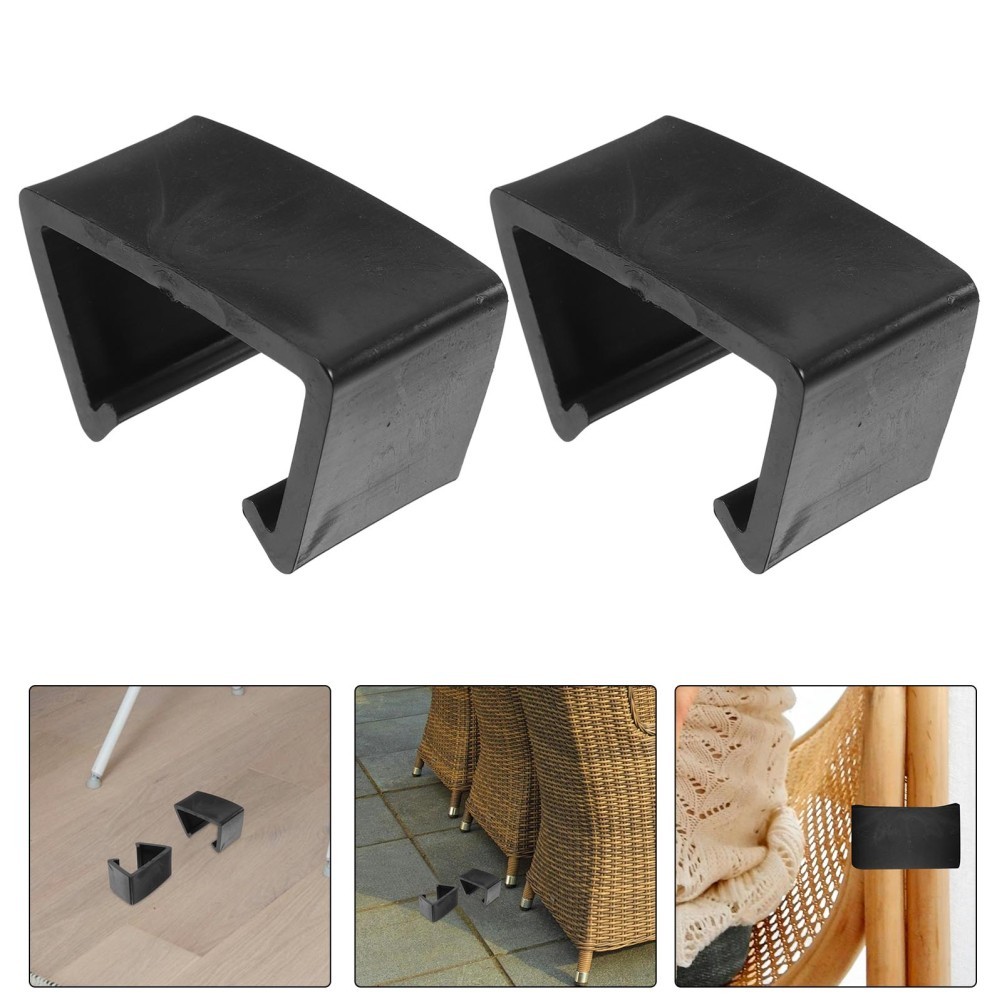 4Pcs Black Patio Furniture Clips Adjustable Sofa Sectional Connectors for Wicker