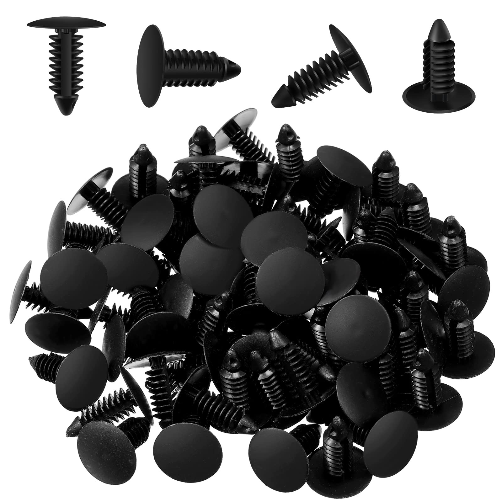 Yulejo 100 Pcs Medium Gauge Rivet Patio Strapping Fasteners 3/16 Inch Black