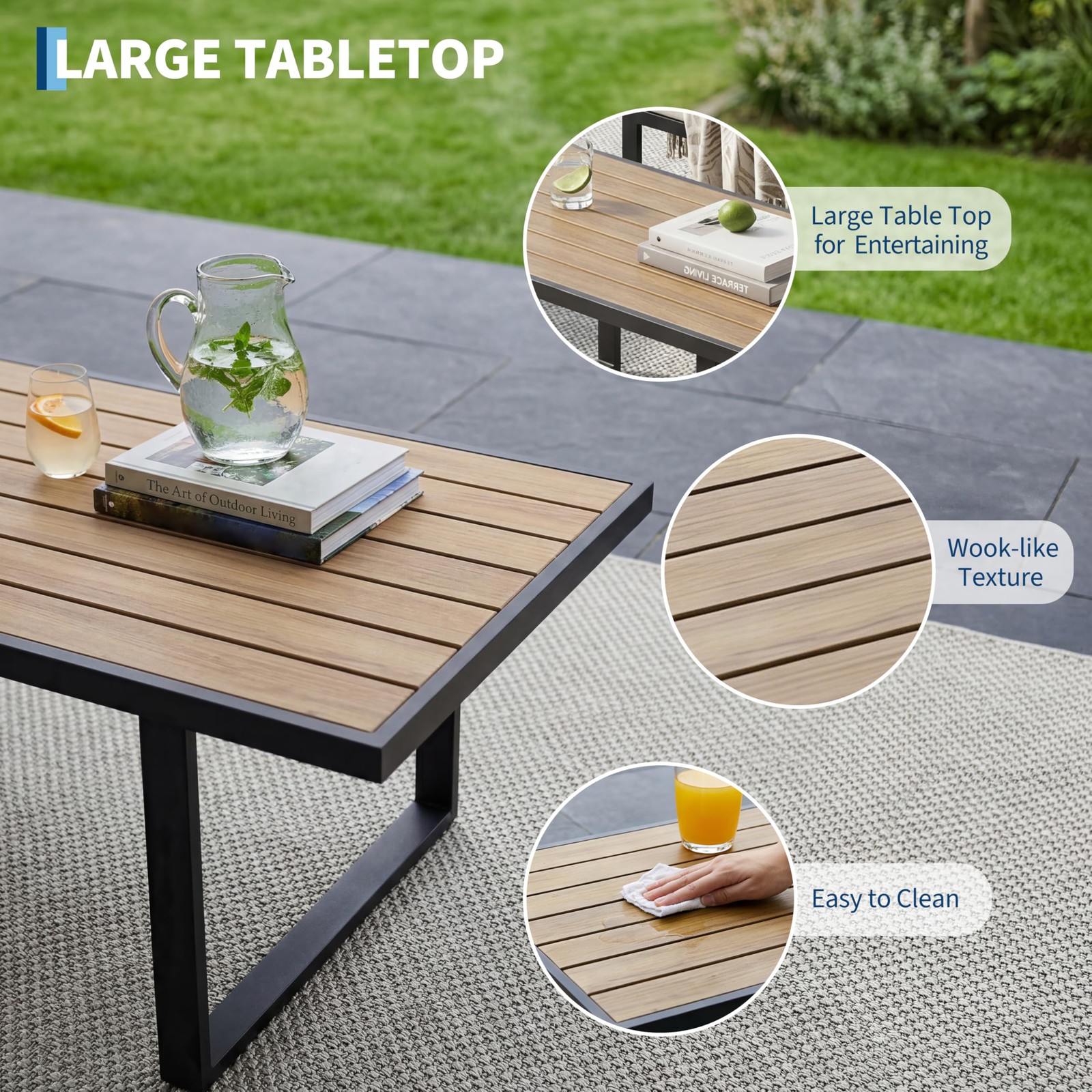 4-Piece Outdoor Patio Conversation Set,PE Rope Wicker Sofa,Waterproof Couch,Yard