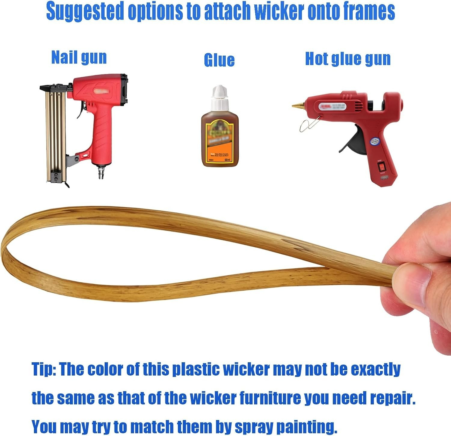 130 Ft Wicker Repair Kit – Synthetic Rattan Supplies for Patio Furniture Fixes