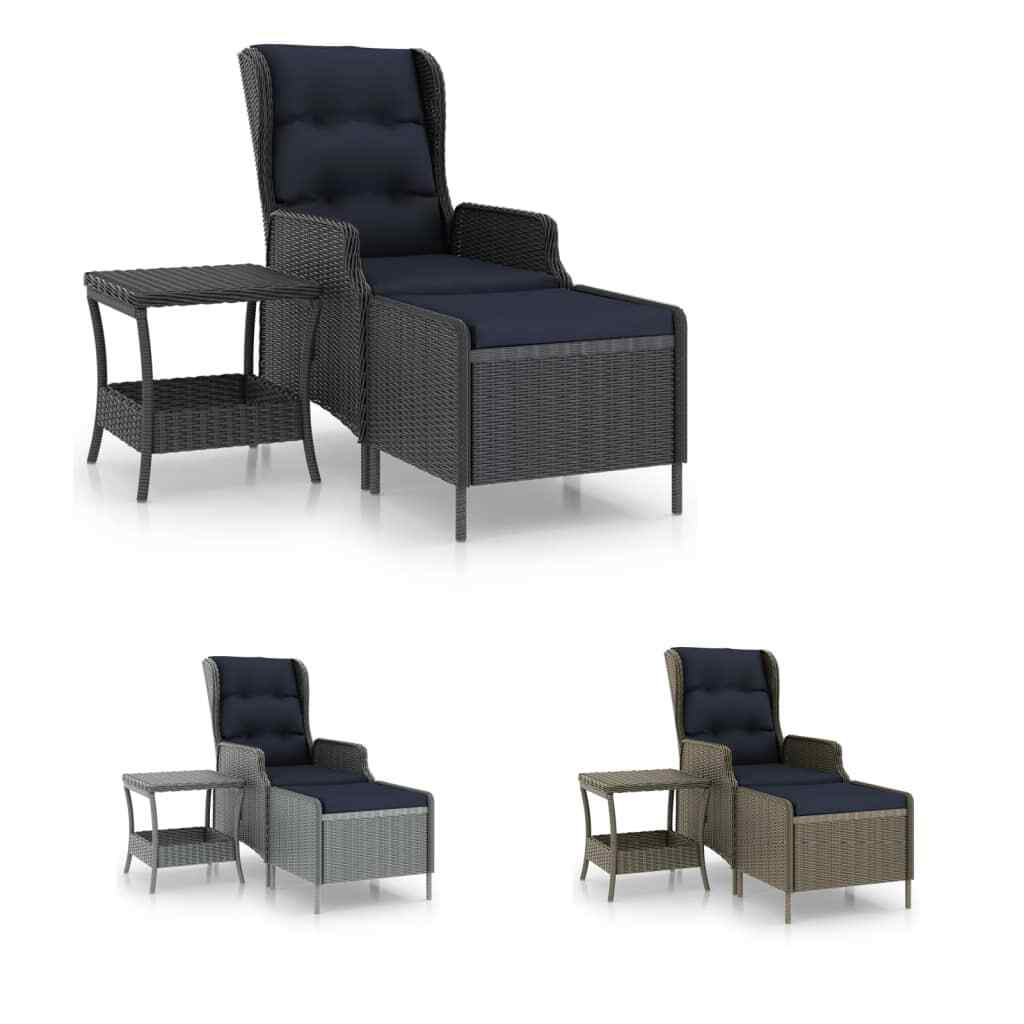 Patio Furniture Set 2 Piece Outdoor Sofa Chair with Table Poly Rattan vidaXL