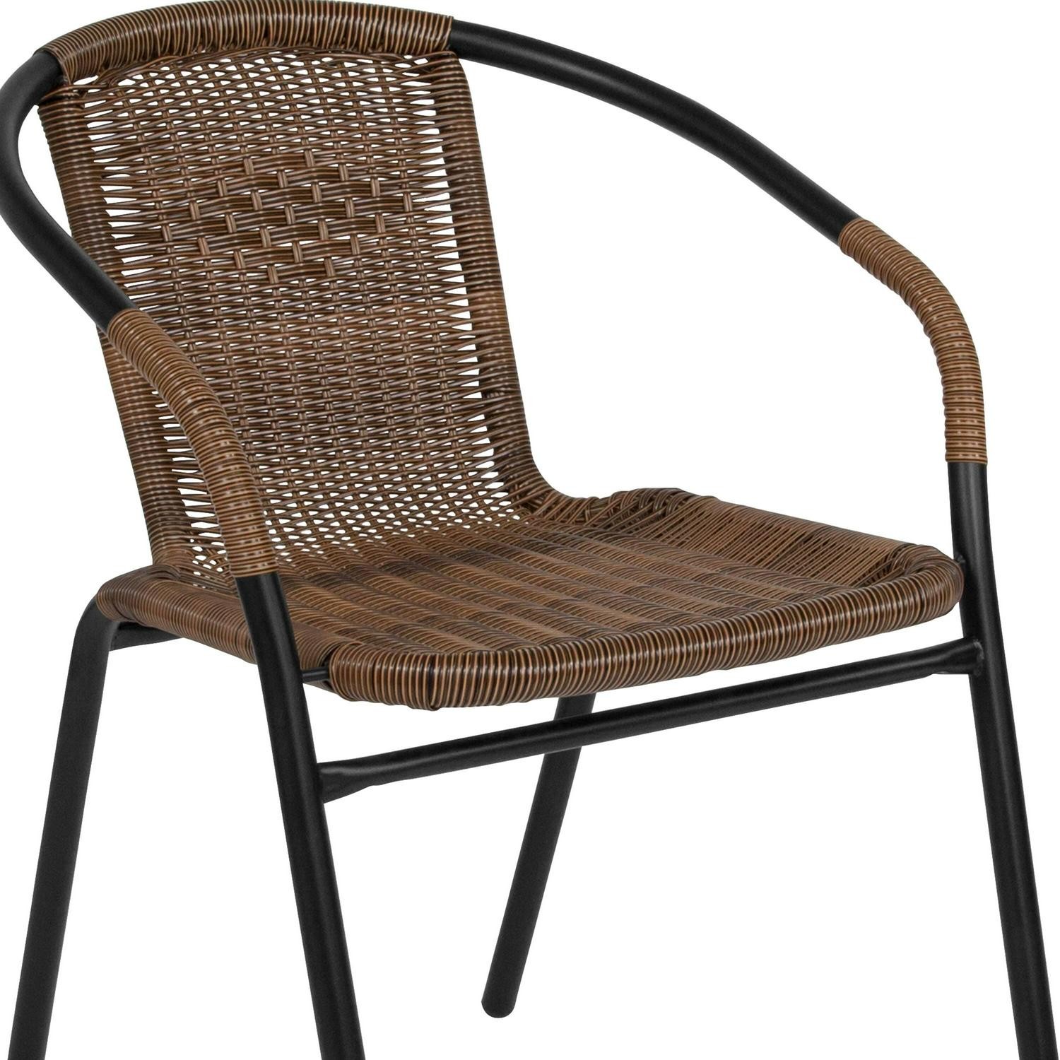 5-Piece Square Indoor/Outdoor Patio Table And Rattan Chairs Set – 28 W X 28 D X