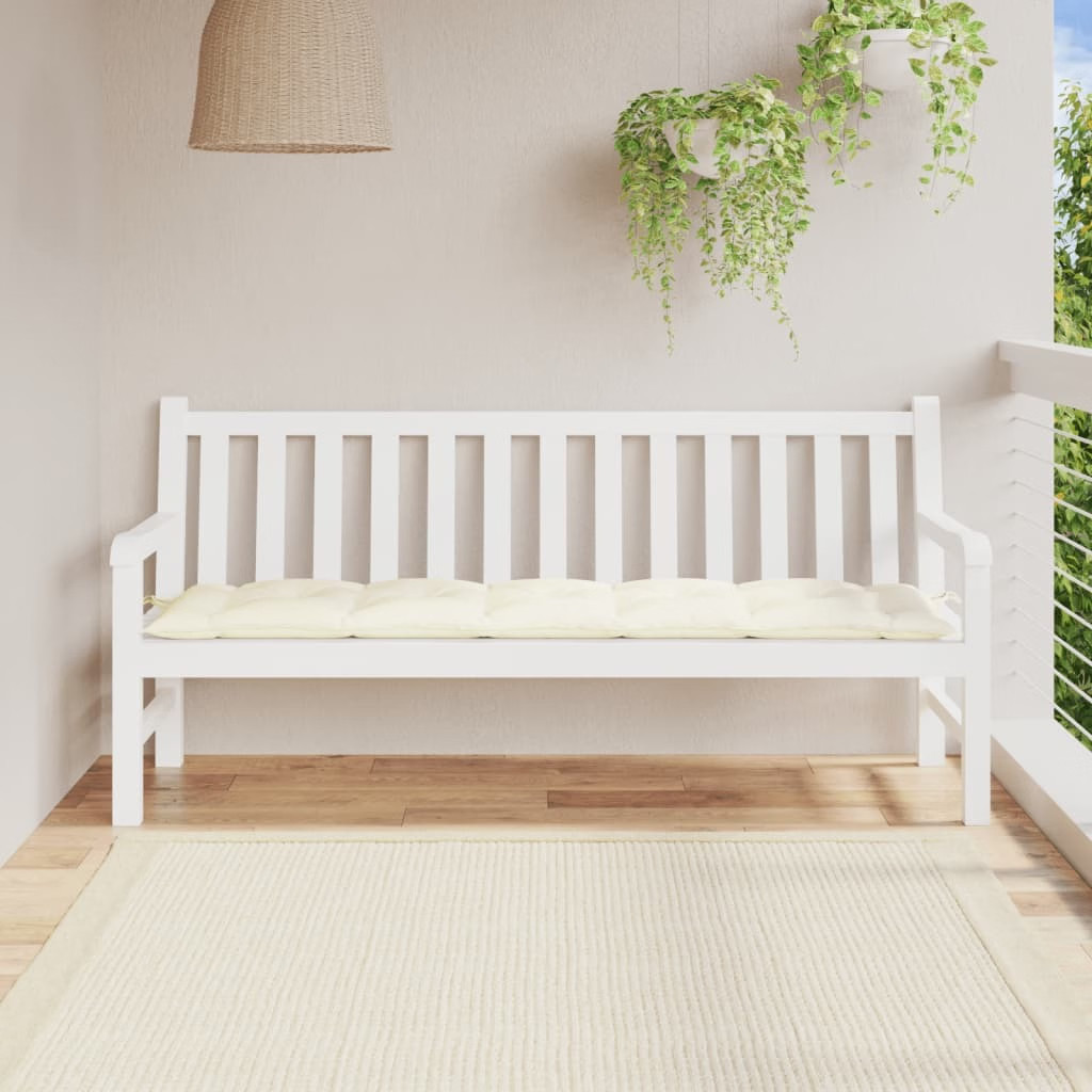 Garden Bench Cushion Cream White 70.9″x19.7″x2.8″ Oxford Fabric