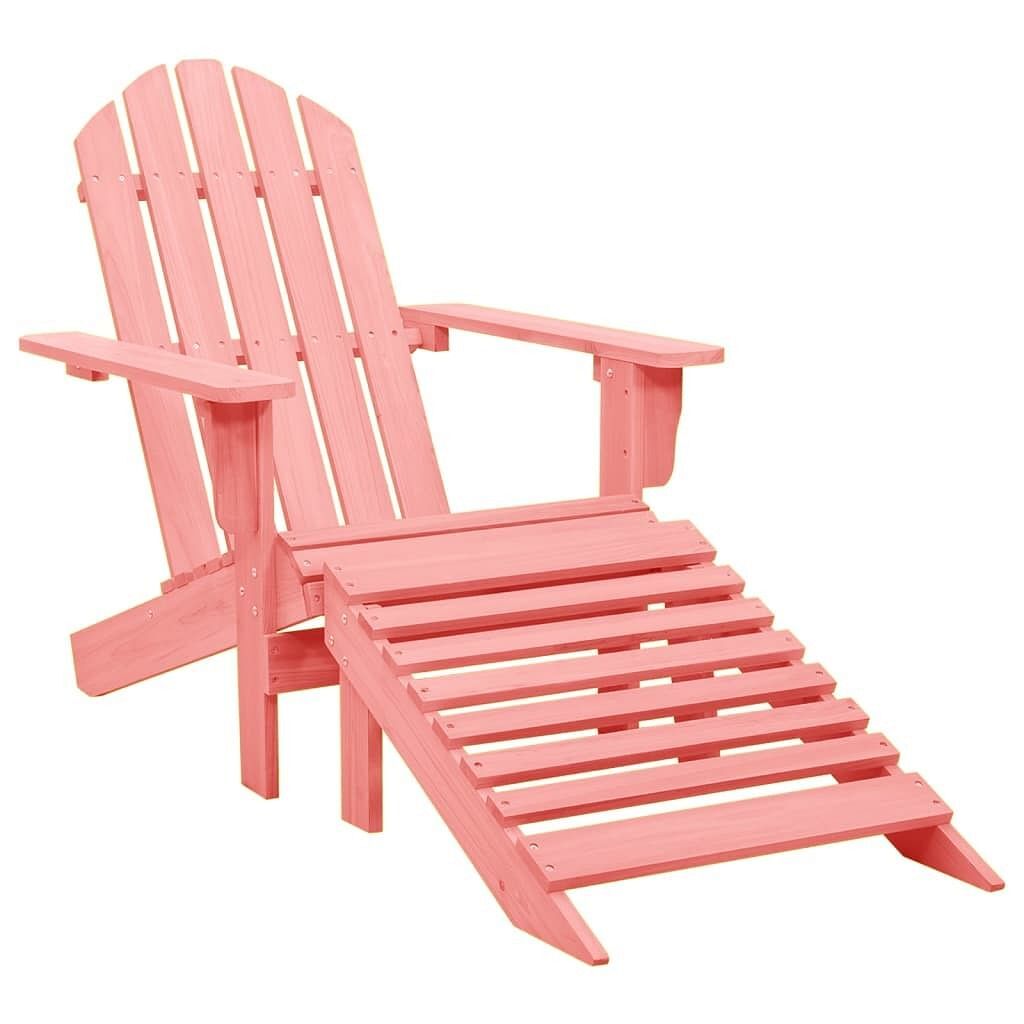 Garden Chair Pink Solid fir wood Standard Detachable