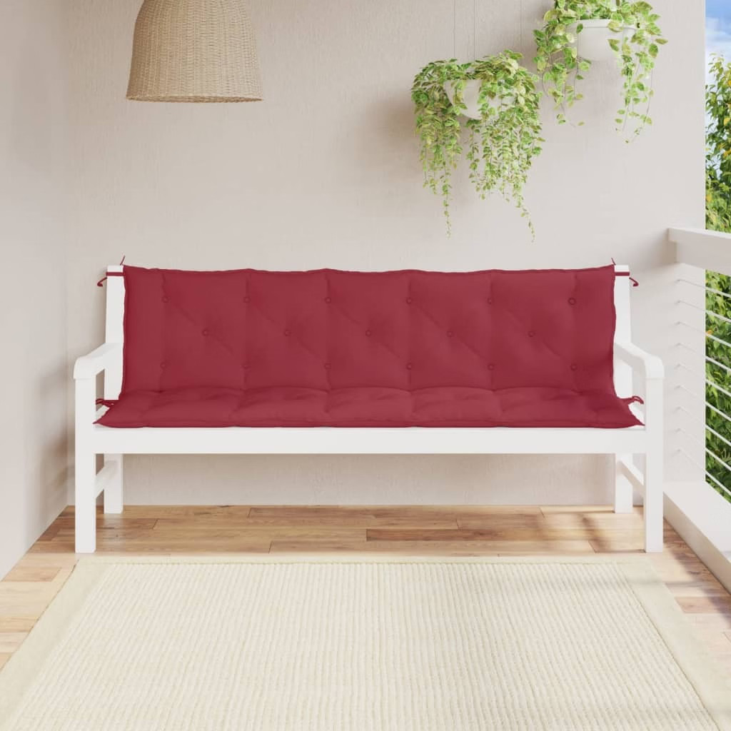 Garden Bench Cushion Wine Red 70.9″x(19.7″+19.7″)x2.8″ Oxford Fabric
