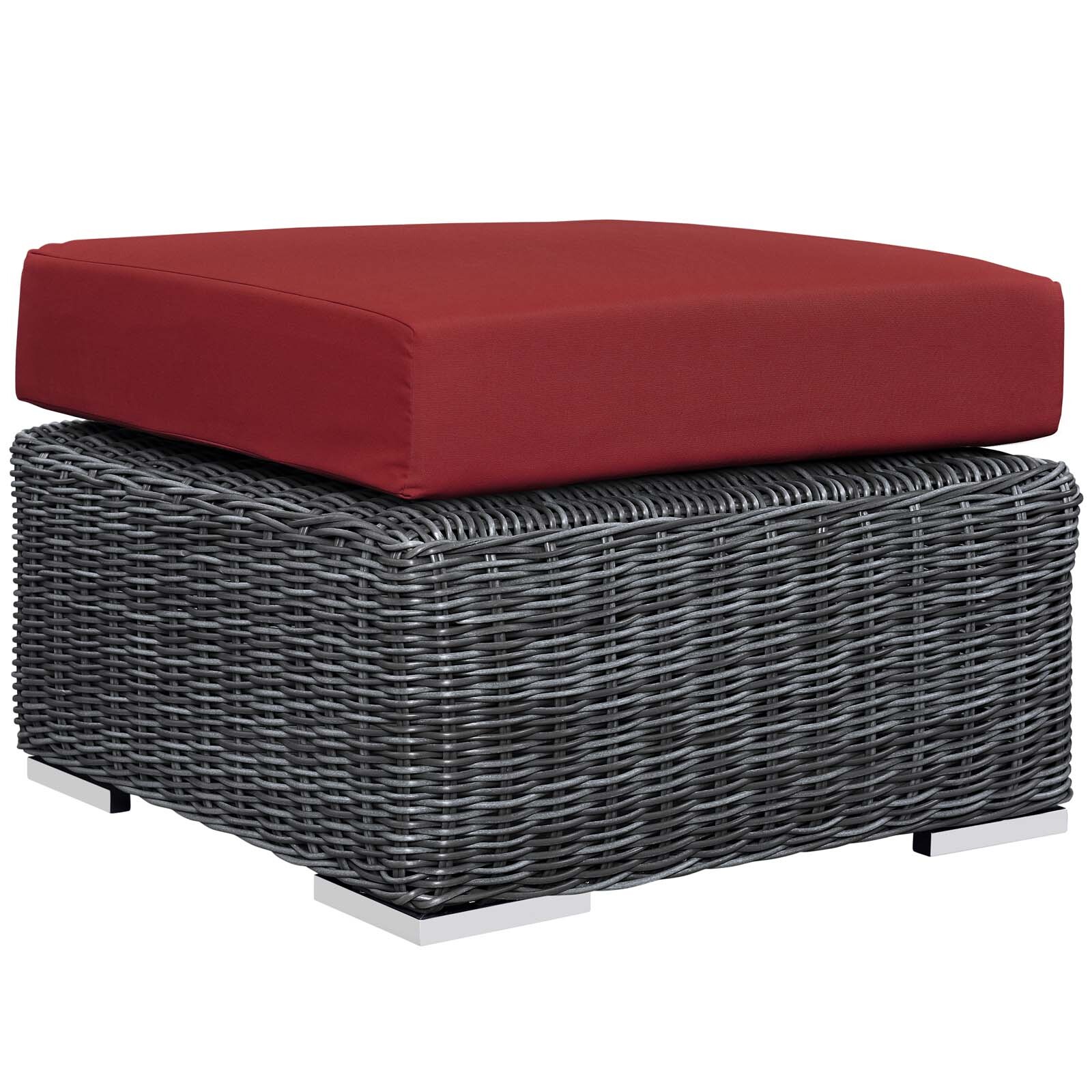 Modway Summon 3 Piece Outdoor Patio Sunbrella® Sectional Set in Canvas Red