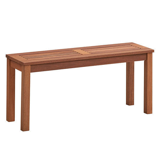 2-Seater Patio Backless Dining Bench with Breathable Slatted Seat – Color: Natur