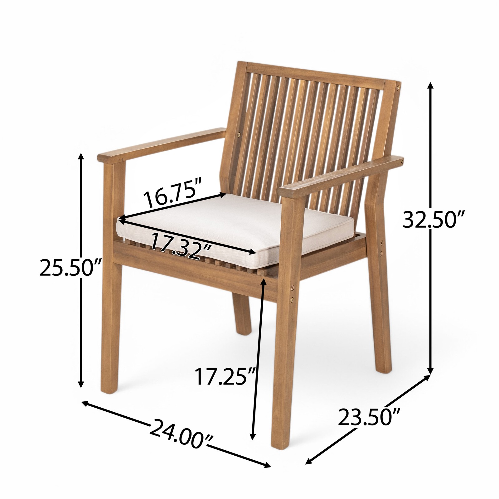 5 Pieces Acacia Wood Outdoor Dining Furniture Set 69in Table +4 Chairs Deck Yard