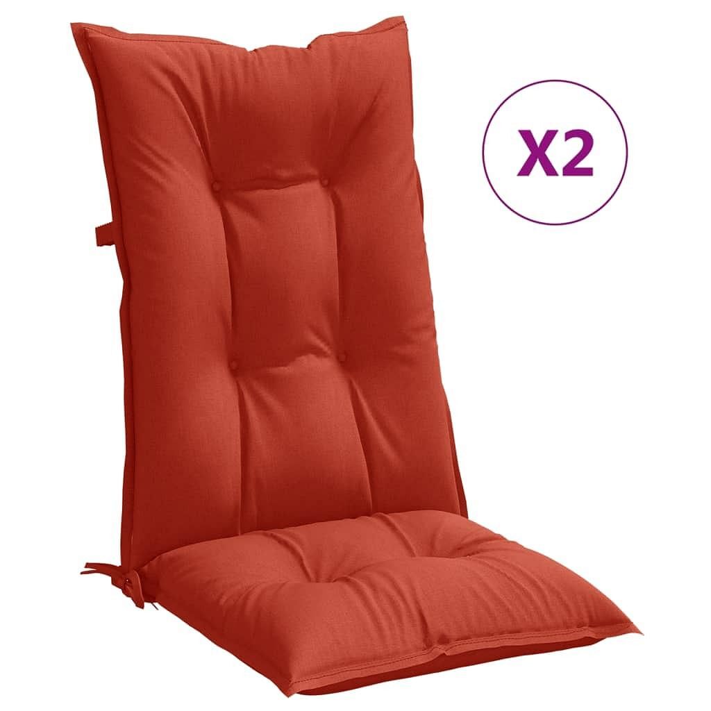 Highback Chair Cushions 2 pcs Melange Red 47.2″x19.7″x2.8″ Fabric