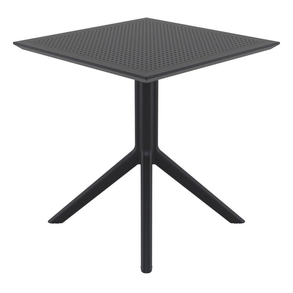 Compamia Sky 27 inch Square Dining Table in Black Finish
