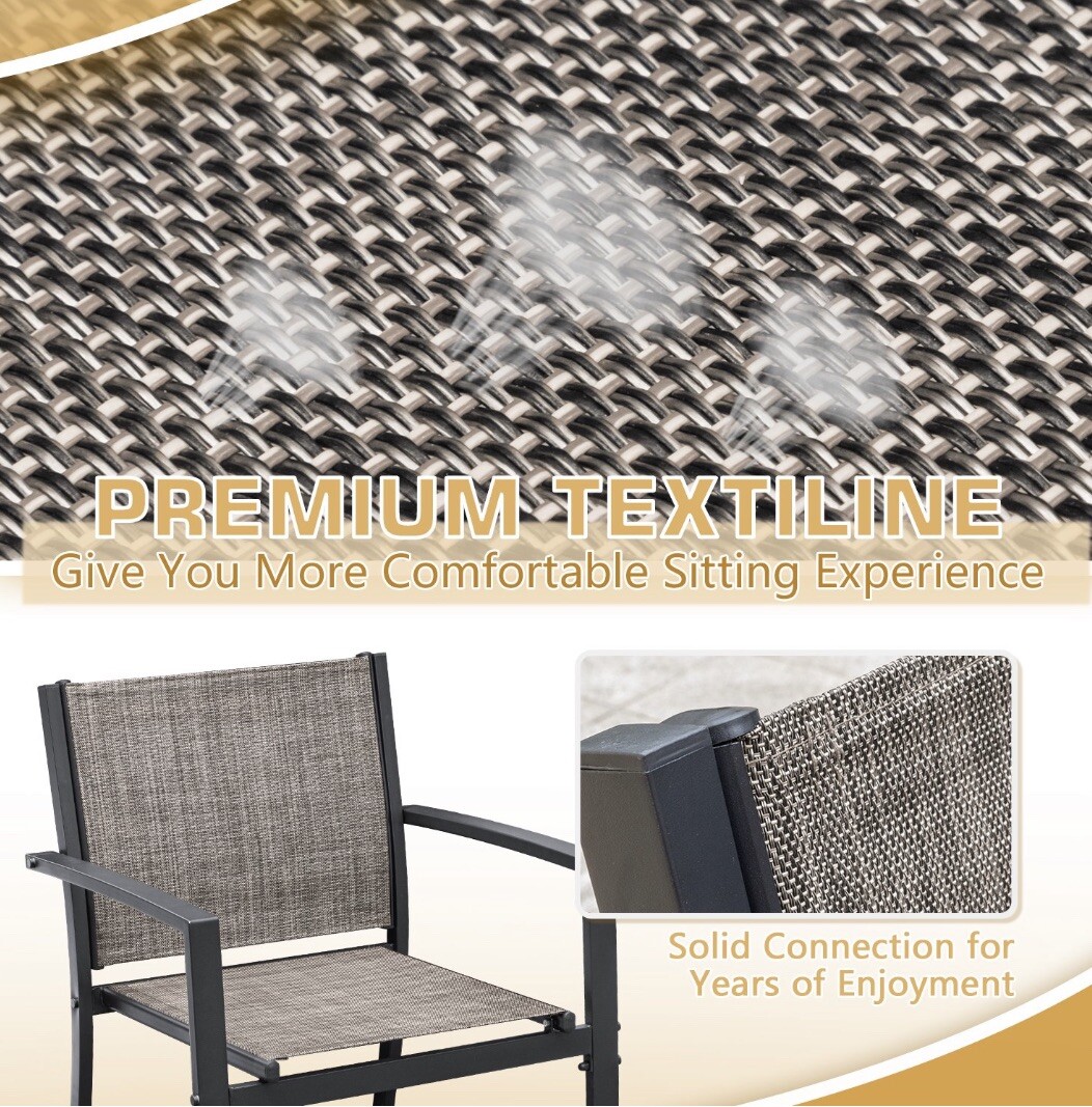 Brown Devoko 4-Piece Patio Furniture Set: Stylish Outdoor Garden Conversation Se