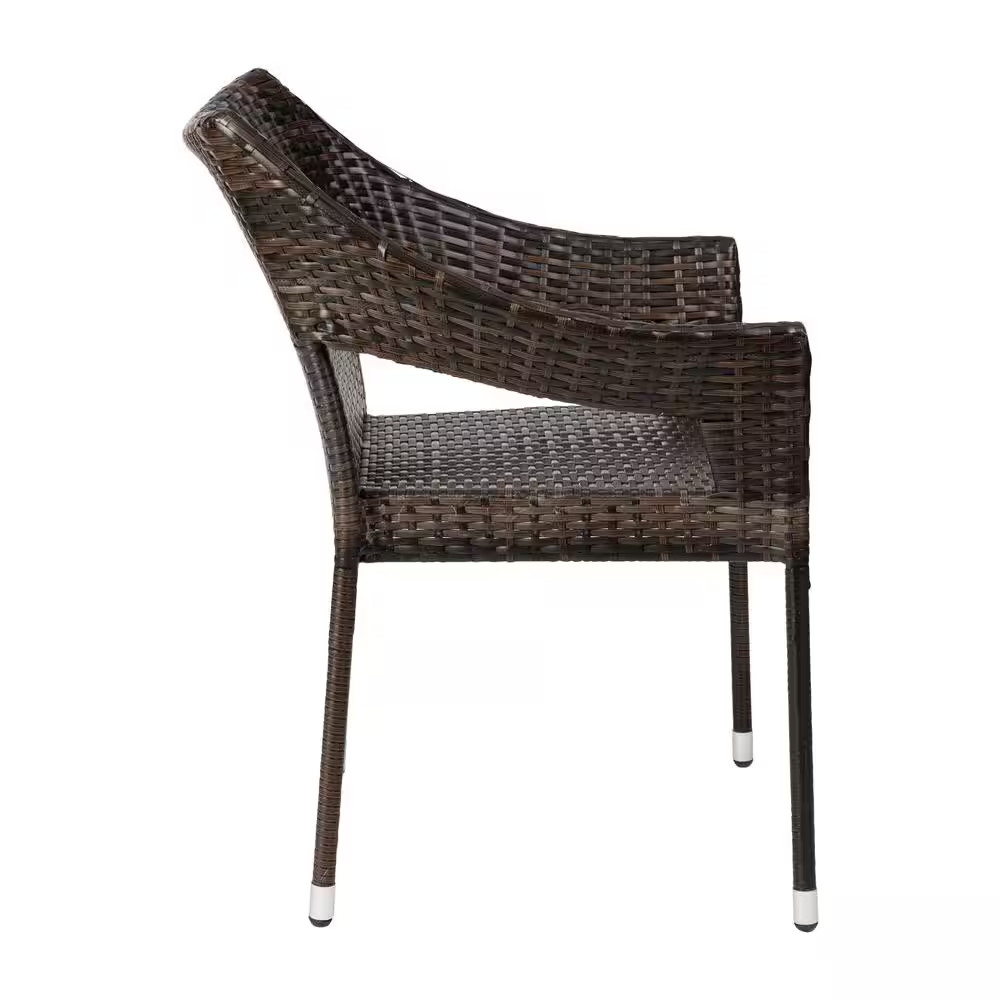 Brown Wicker/Rattan Outdoor Dining Chair