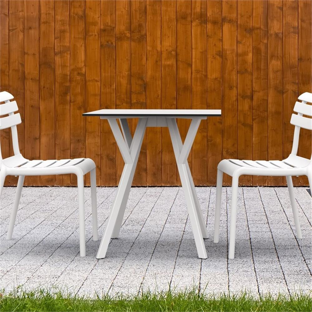 Compamia Max 27.5 inch Square Dining Table in White finish