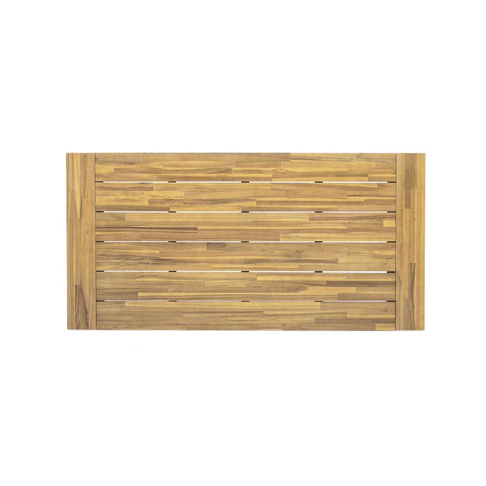 Solid Acacia Wood Outdoor Dining Table, Teak Finish – Modern Garden Deck Set