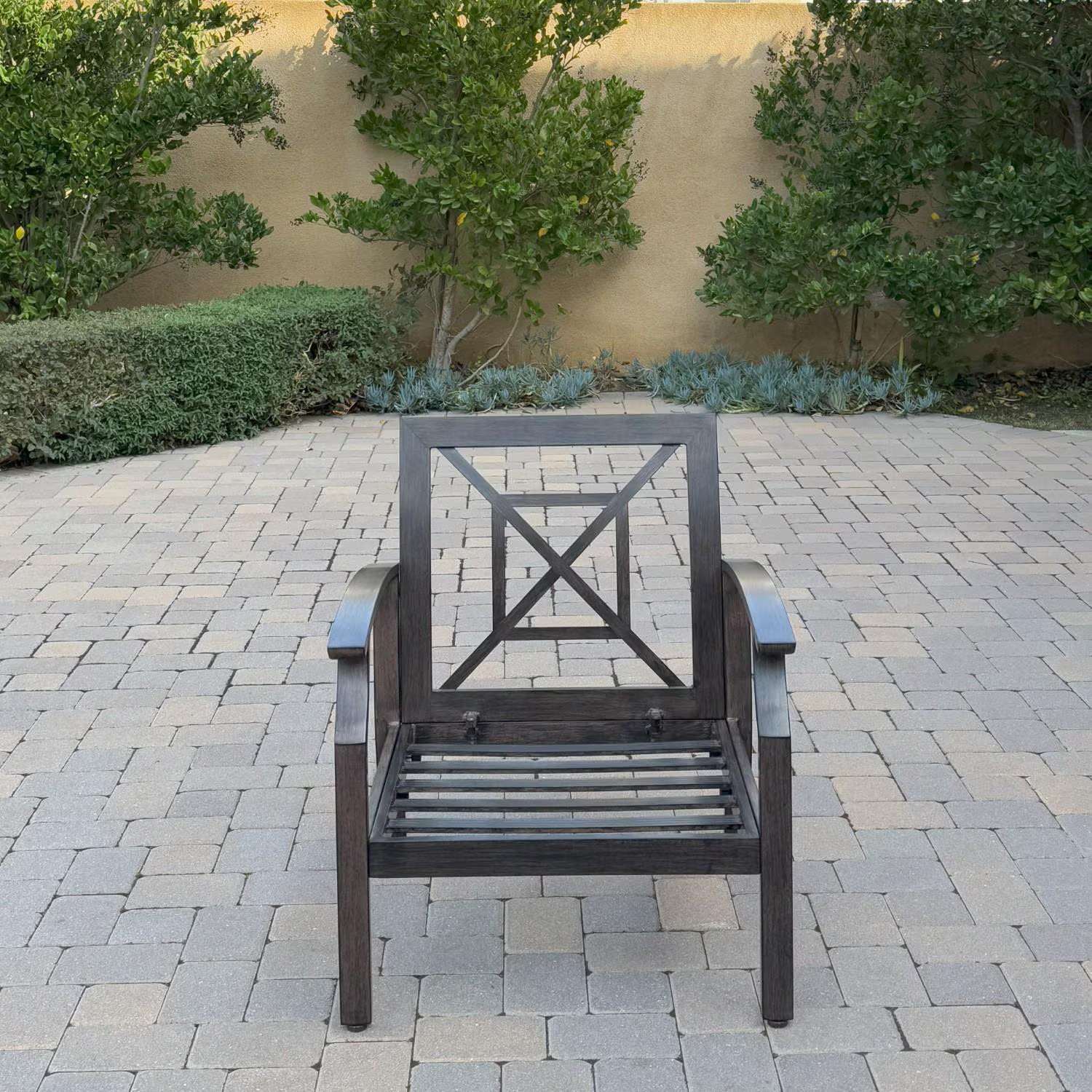 Atlantis 4 Pc Aluminum Fire Pit Seating Set 2 Club Chairs & Sofa in