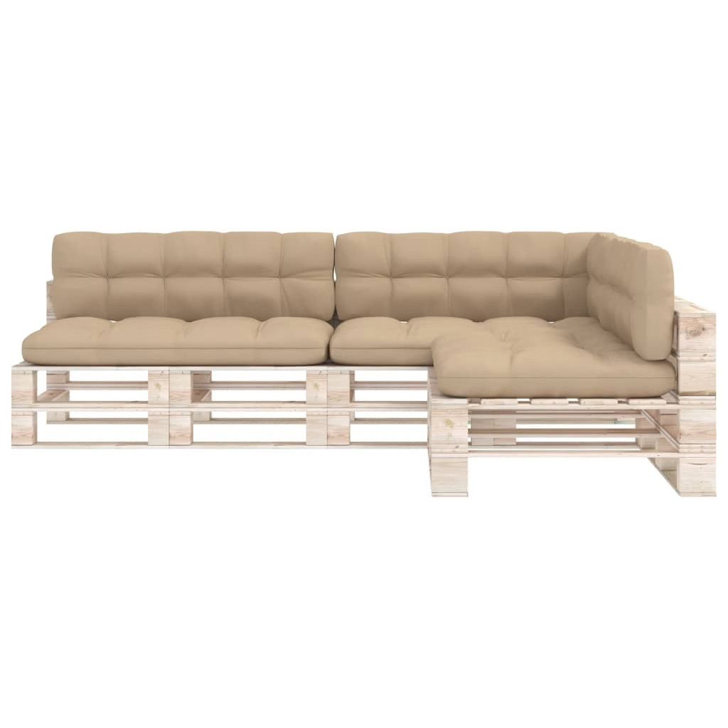Sofa Cushion Set of 7 Beige Fabric (100% polyester)