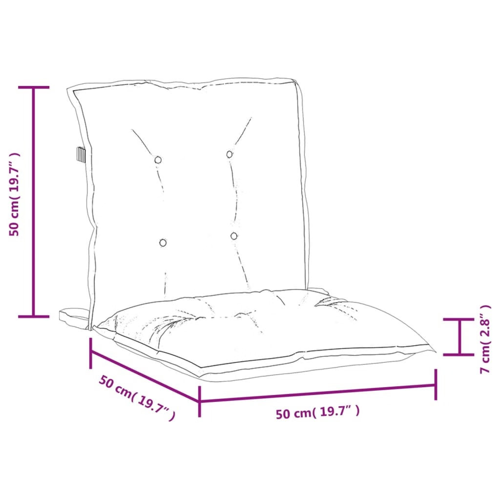 Lowback Chair Cushions 4 pcs Melange Anthracite 39.4″x19.7″x2.8″ Fabric