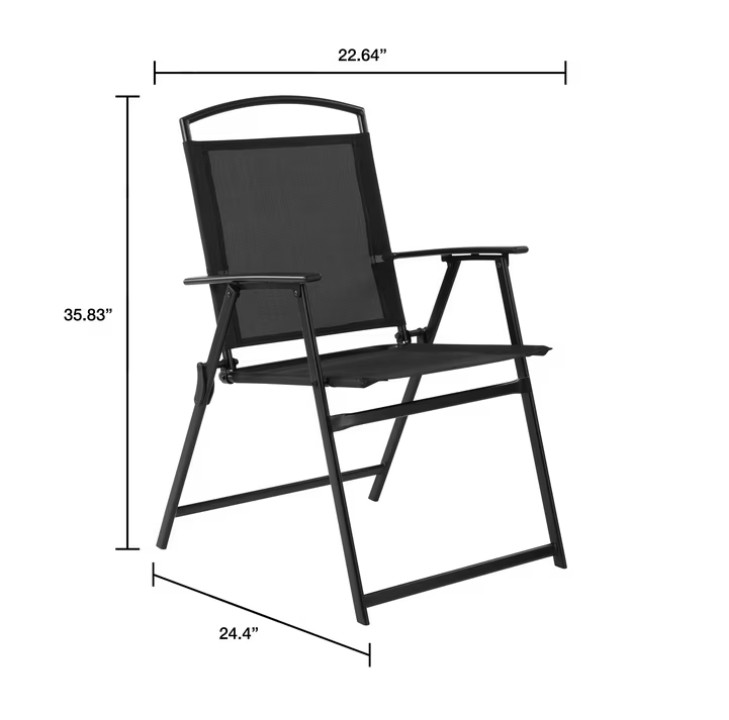 Mainstays 3 Piece Bistro Set – Albany Lane Folding Chairs & Glass Top Table