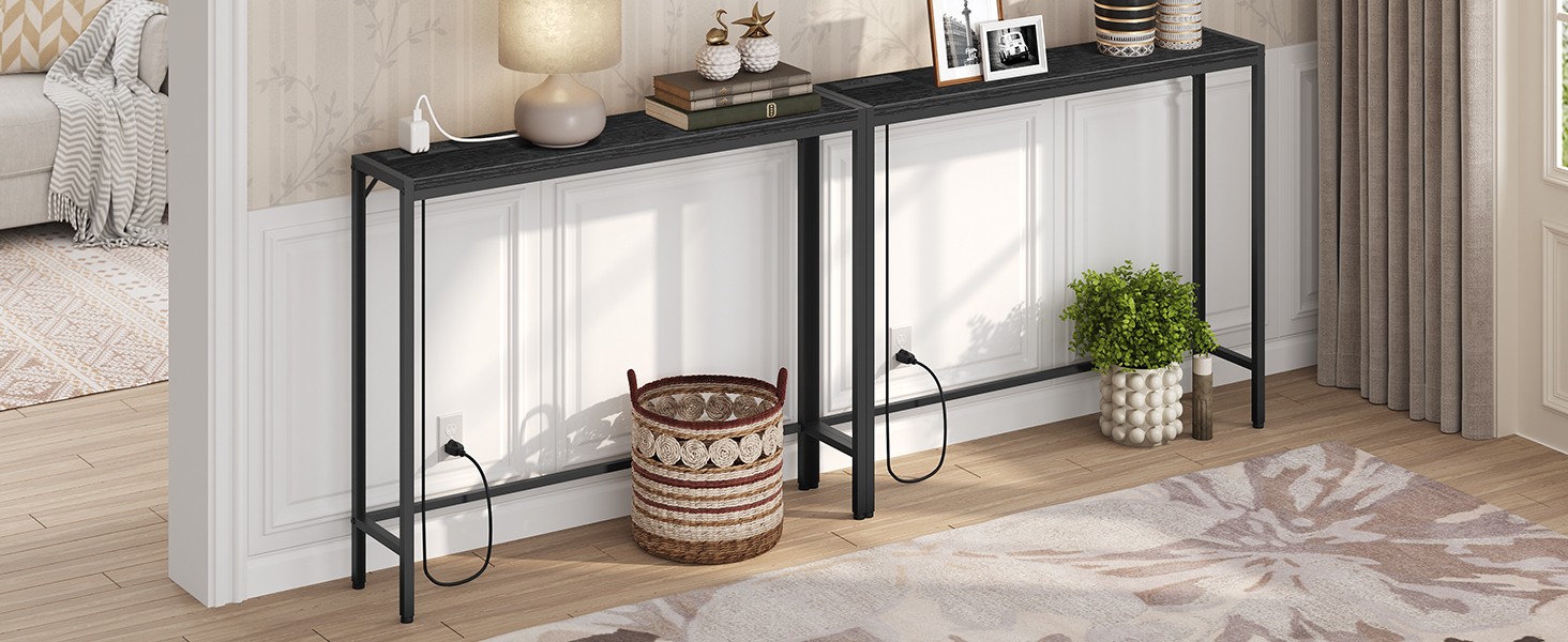 Console Table, Narrow Sofa Table, 43.3” Entrance Table with