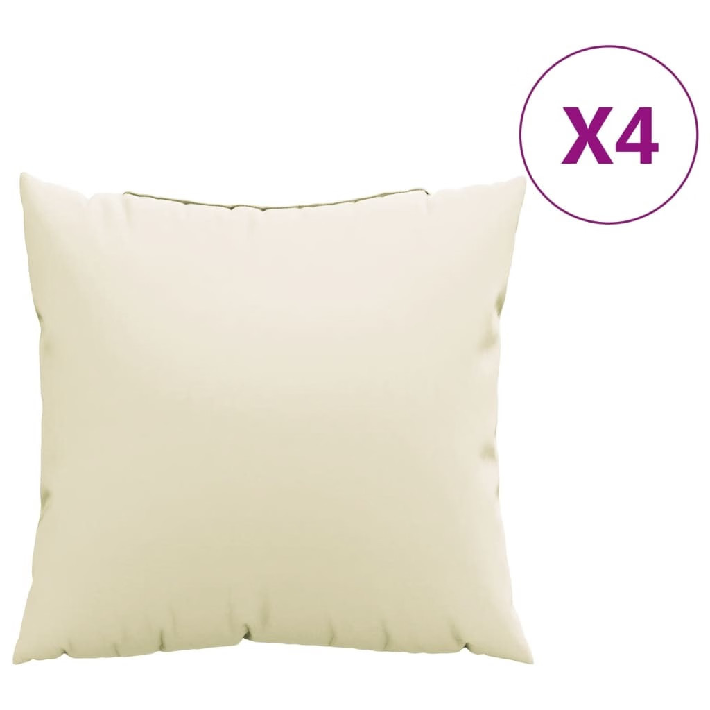 Throw Pillows 4 pcs Cream 23.6″x23.6″ Fabric