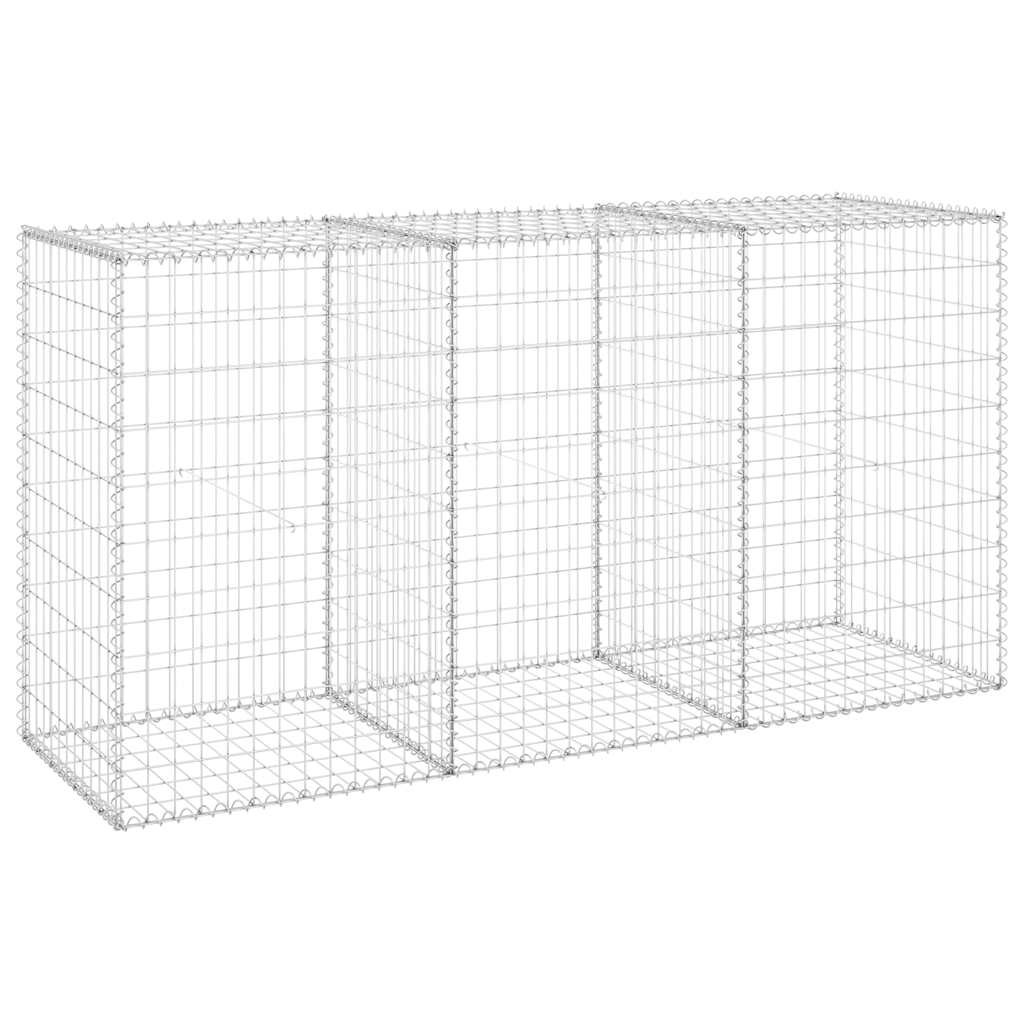 Gabion Wall Gabion Basket Post Gabion Wall with Covers Galvanized Steel vidaXL