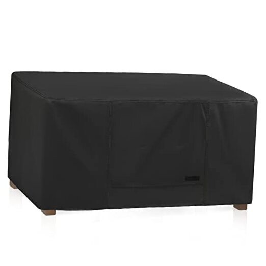 Patio Coffee Table Cover Rectangle, Waterproof 42″L x 23″W x 18″H Black