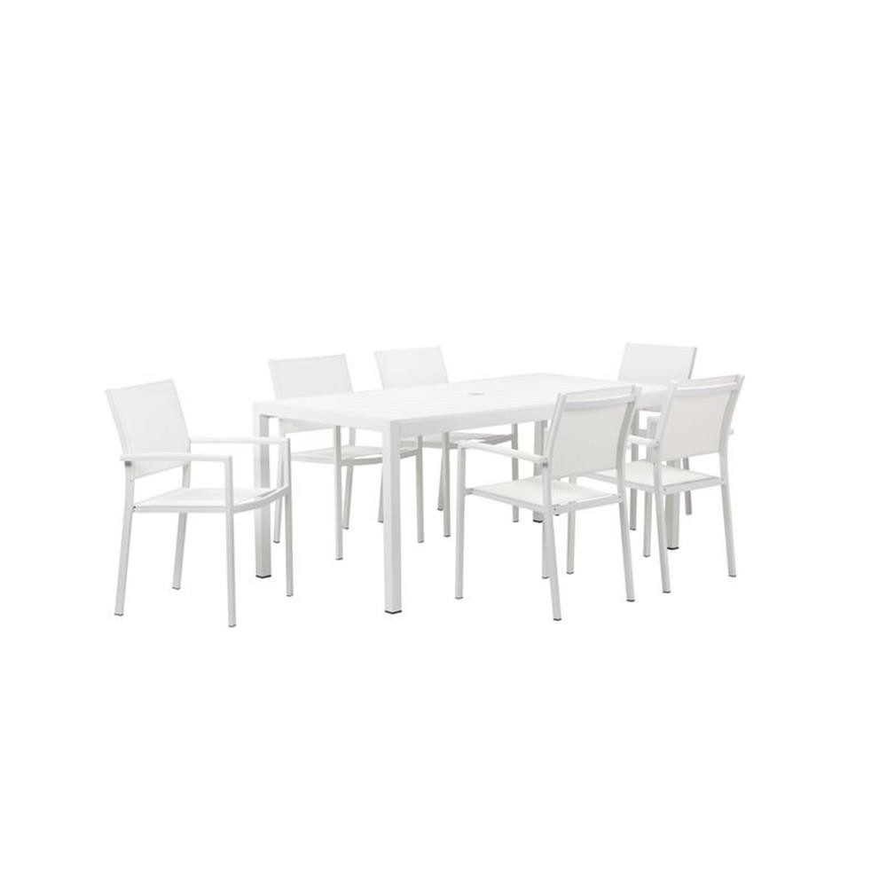 Pemberly Row 13-piece Aluminum Frame Patio Sofa Set in White