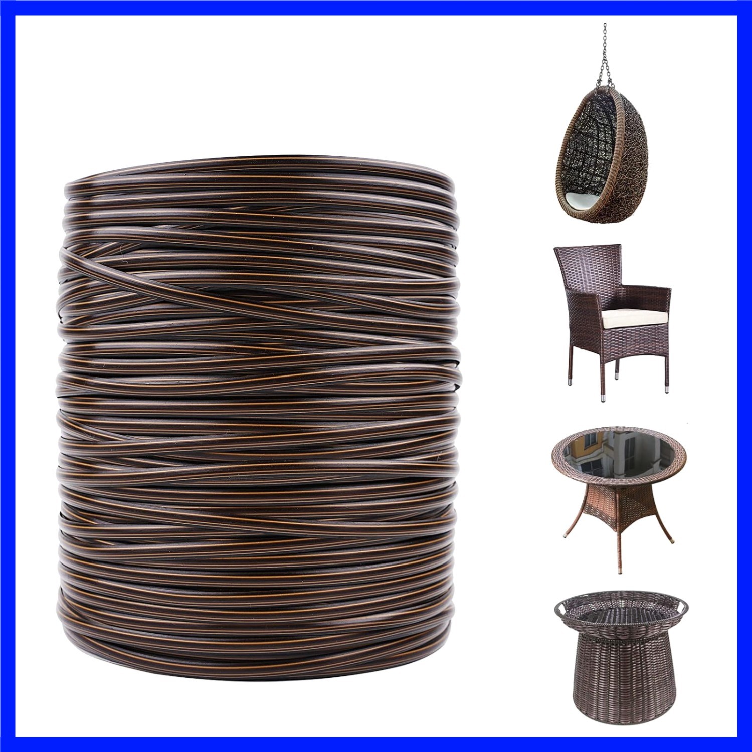 Wicker Repair Material， Flat Synthetic Rattan Weaving Material Plastic Rattan…