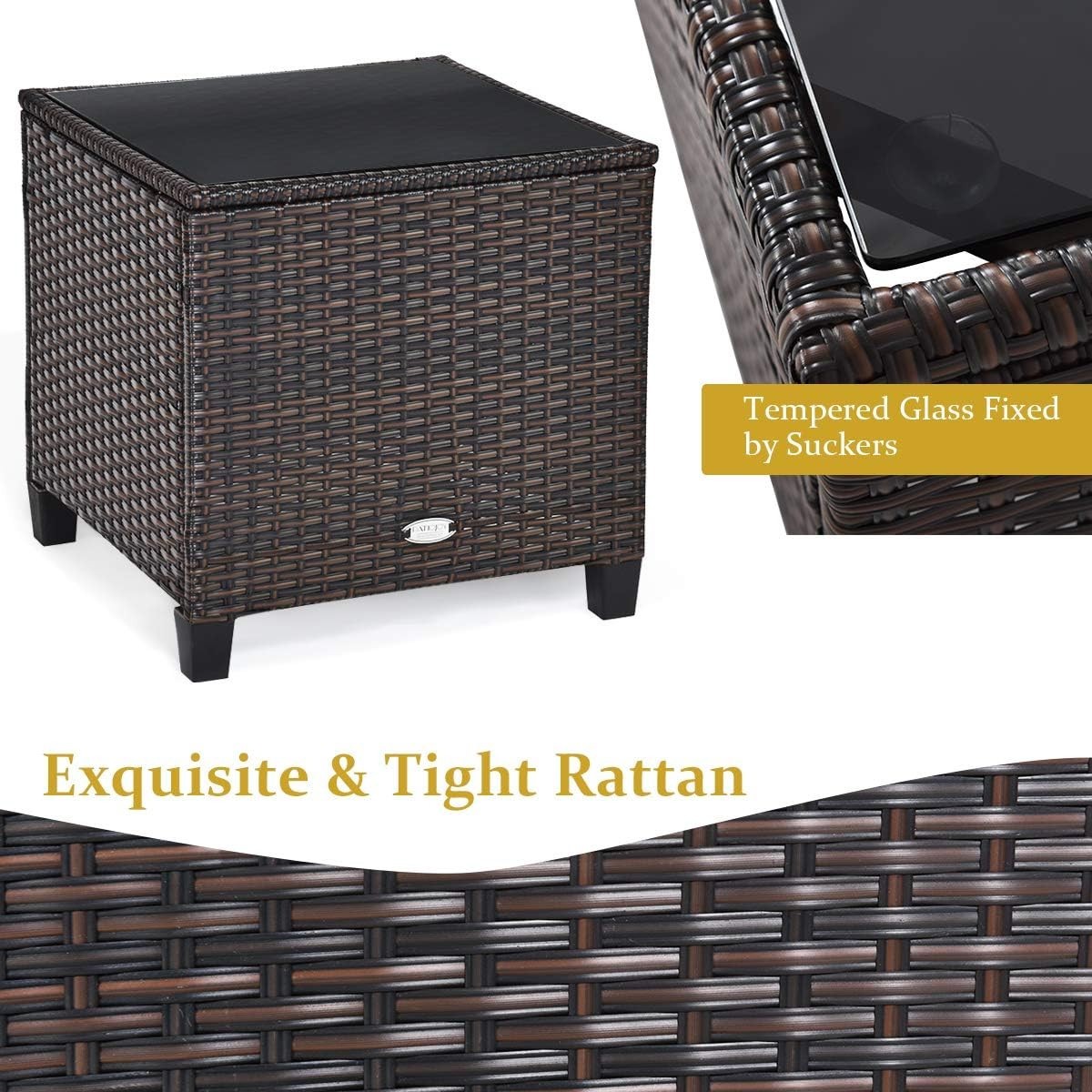 Outdoor Patio Furniture Set with Cushions, Beige