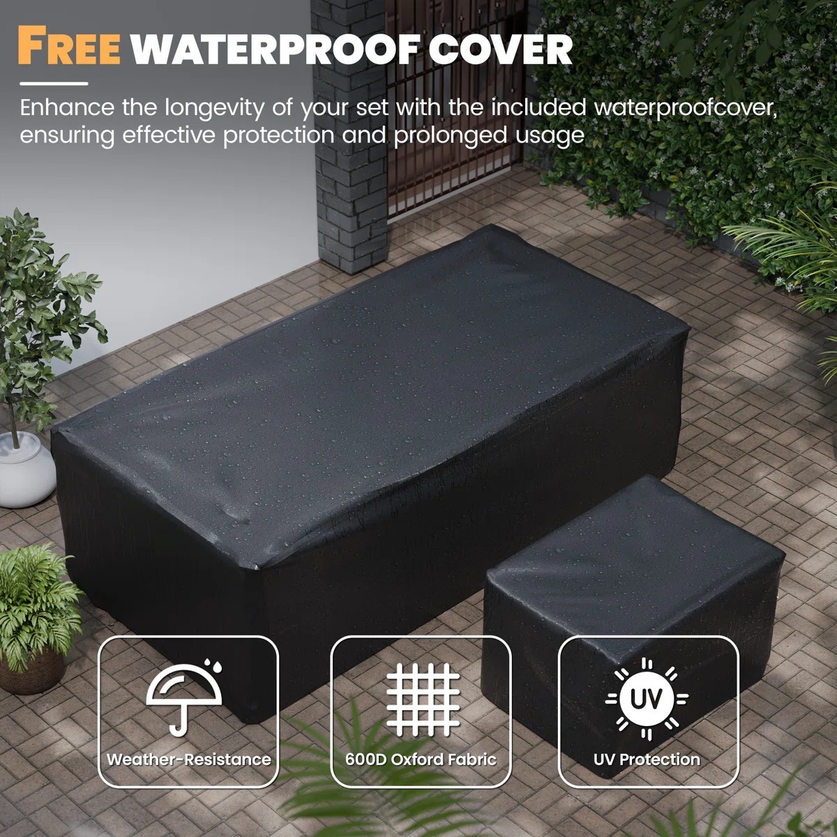 8 Piece Patio Furniture Set with Propane Gas Fire Pit Table (wicker)