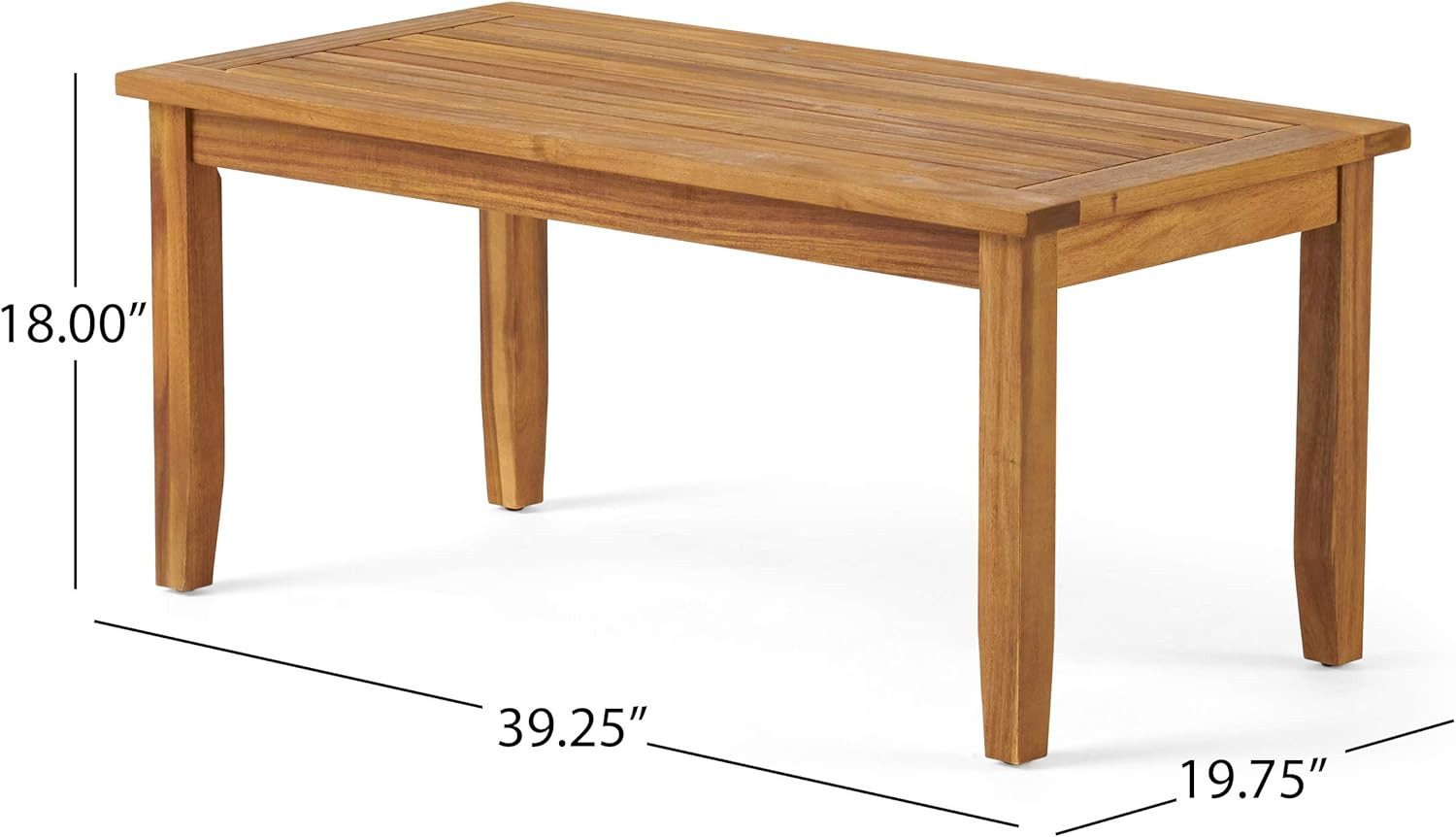 Red Acacia Wood Loveseat & Coffee Table Set with Water-Resistant Cushions