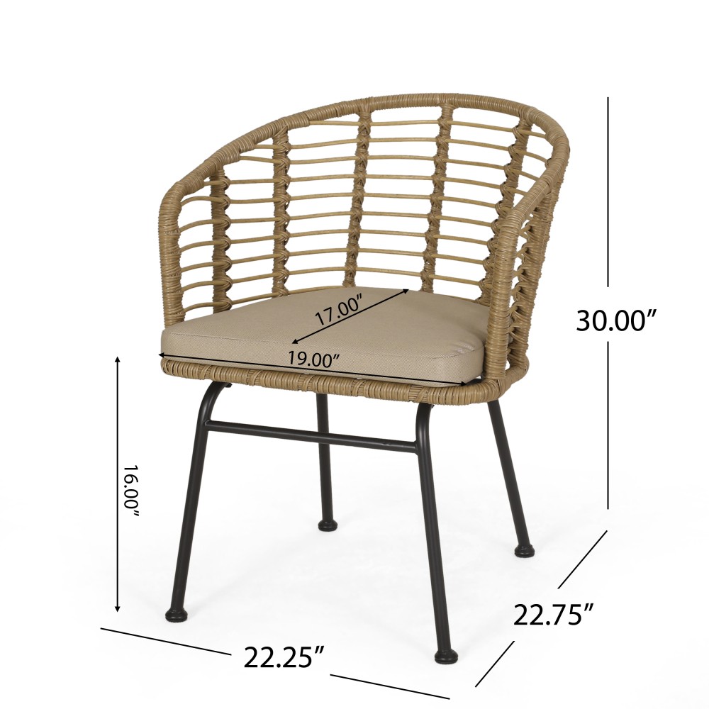 Chair(Brown+Beige) Modern Tub Design Water Resistant Cushions for Outdoor Space