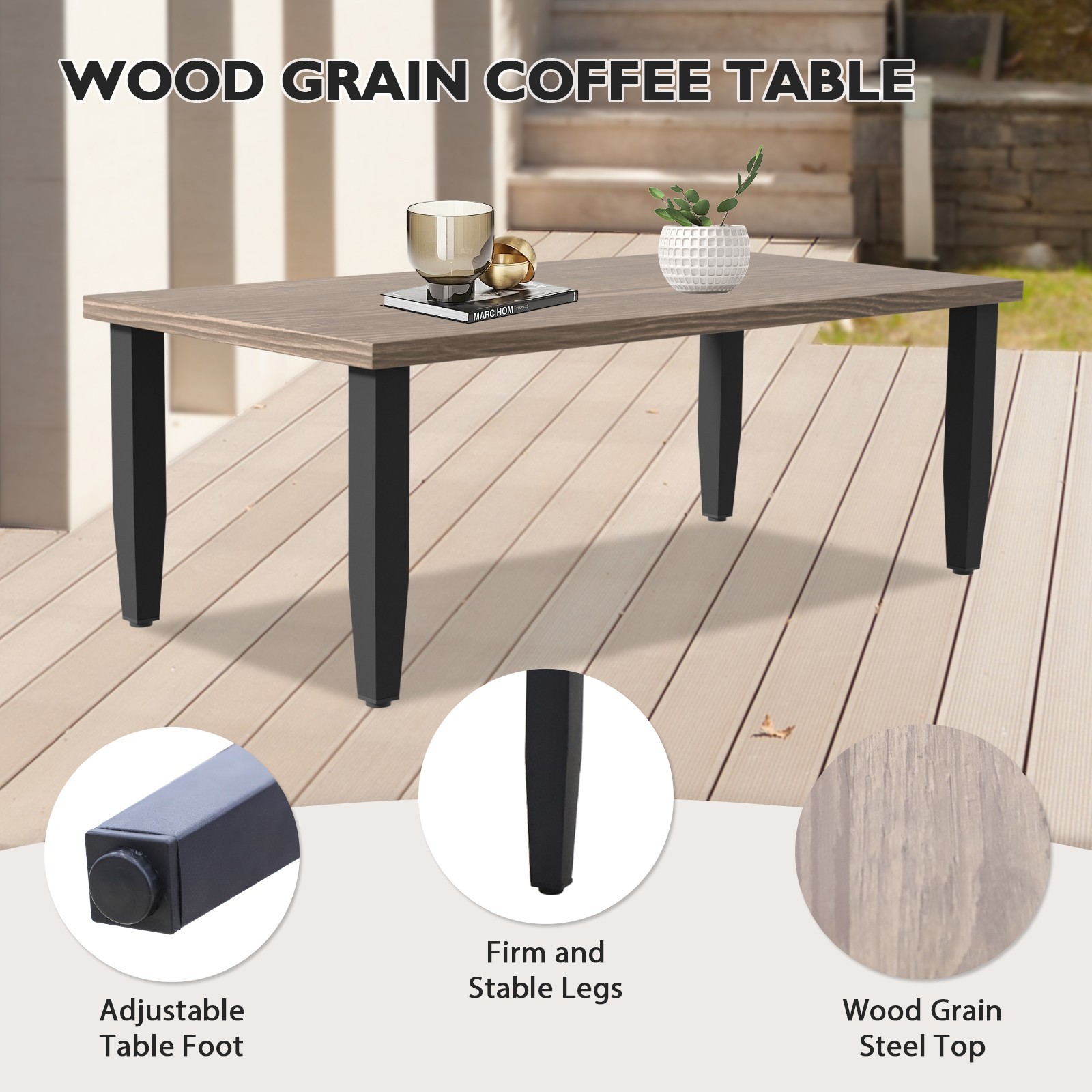 EAGLE PEAK 5 Piece Wicker Outdoor Patio Furniture Set