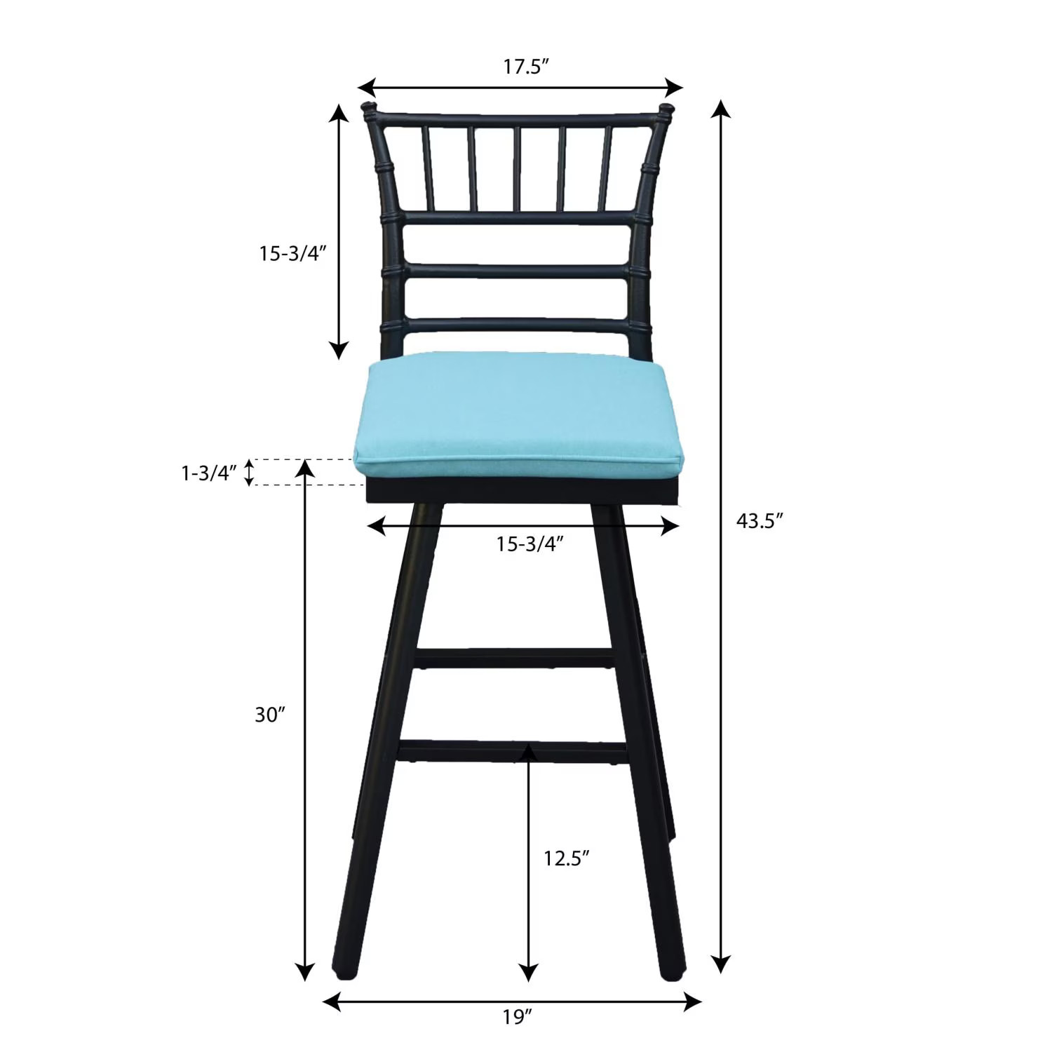 Bella Aluminum 3 Pc Patio Bar Set 30-in Round Bar Table in Blue by Darlee