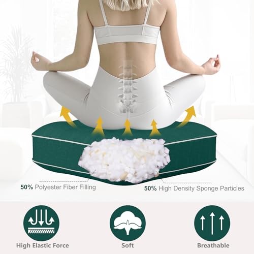 3 Pcs Outdoor Chair Cushions Set Tufted Waterproof 44 x 19 x 4 Inch Green
