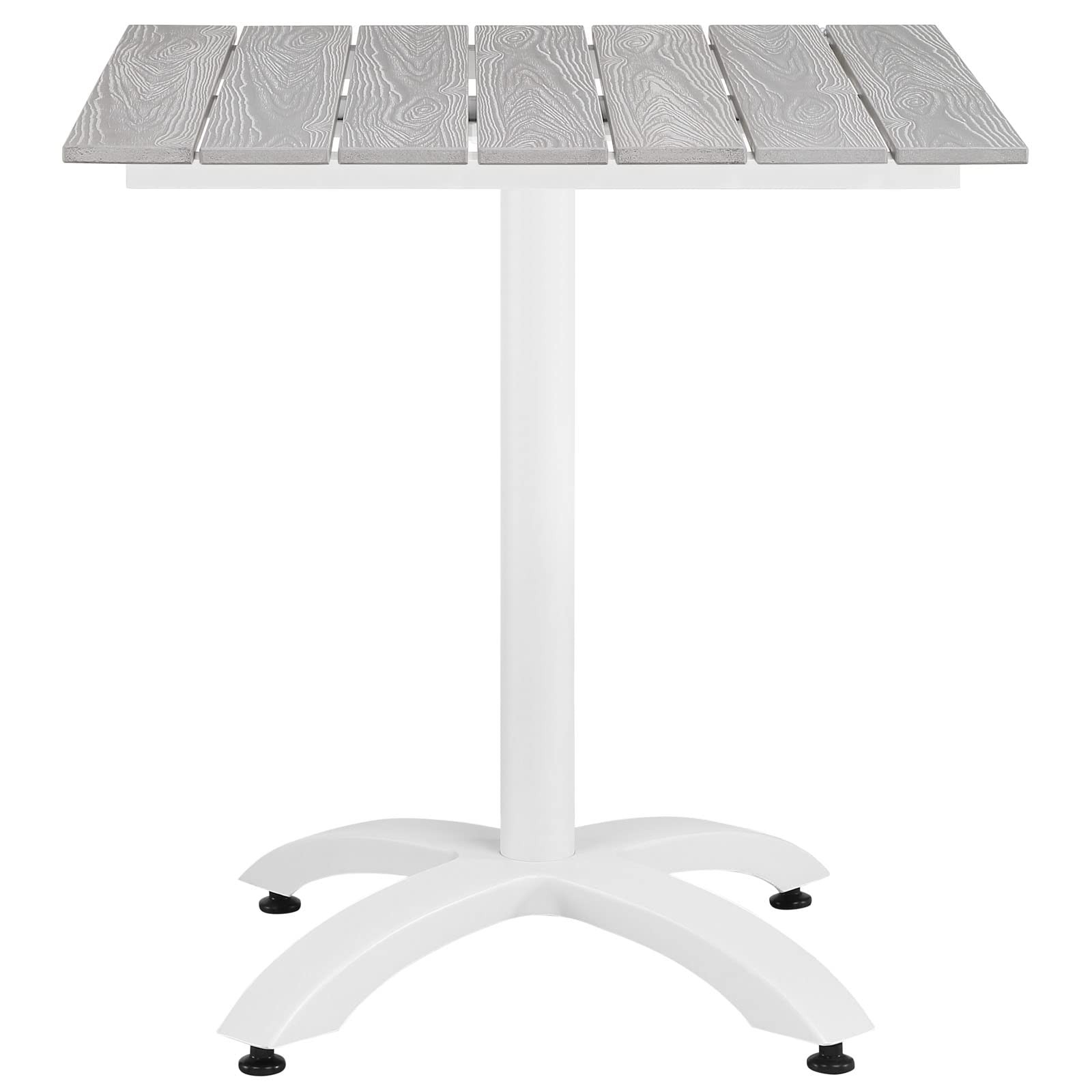 Modway Maine 27.5″ Aluminum Patio Dining Table in White/Light Gray
